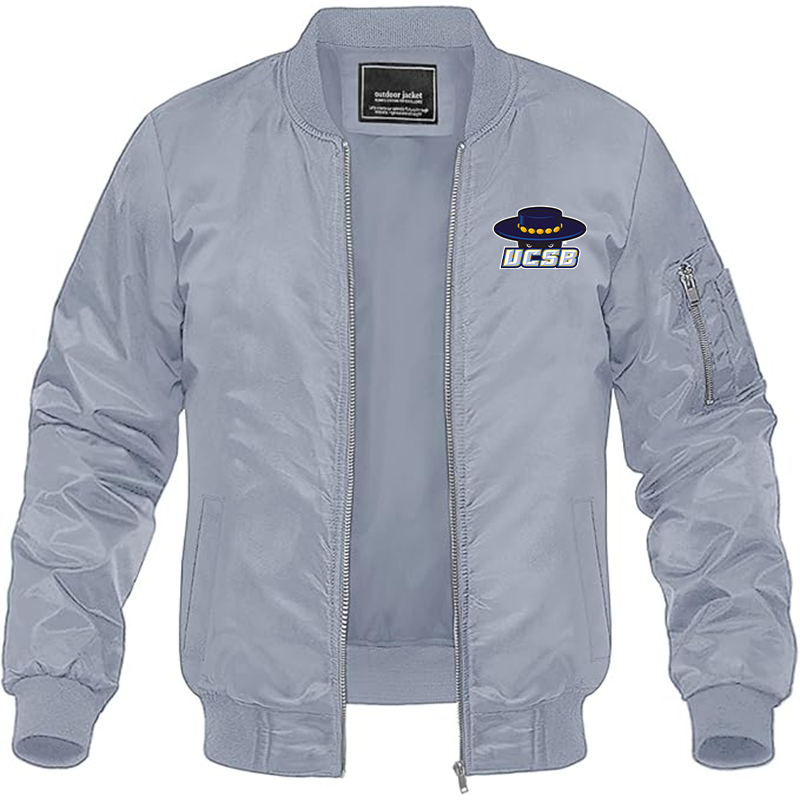 Men's UCSB Gauchos Lightweight Bomber Jacket Windbreaker Softshell Varsity Jacket Coat